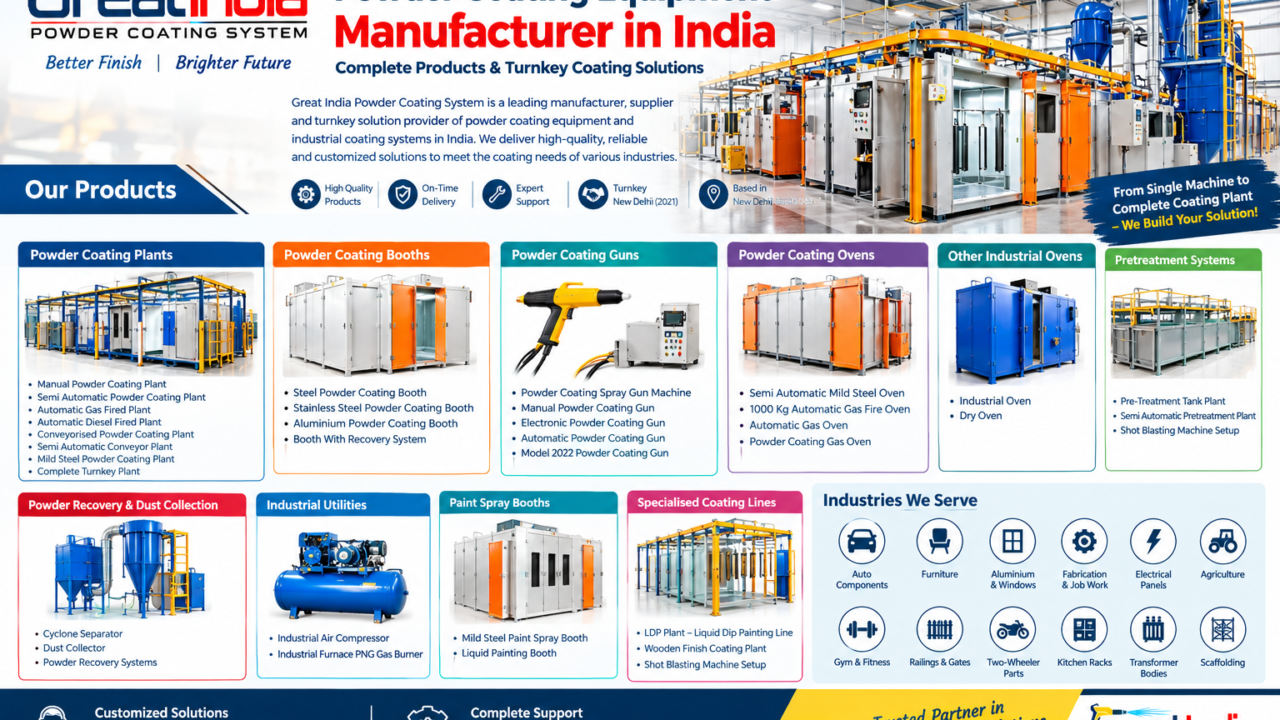 Powder coating equipment manufacturer in India with complete coating solutions