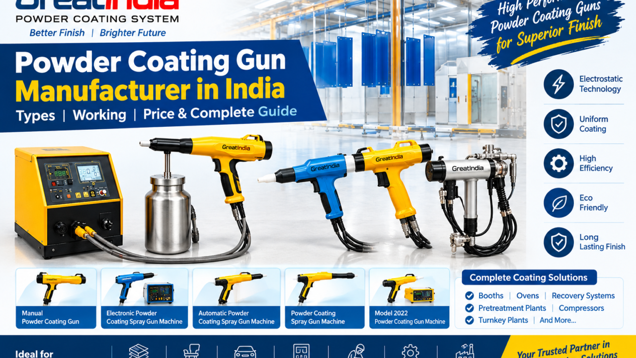 Powder coating gun manufacturer in India with manual, electronic and automatic powder coating guns