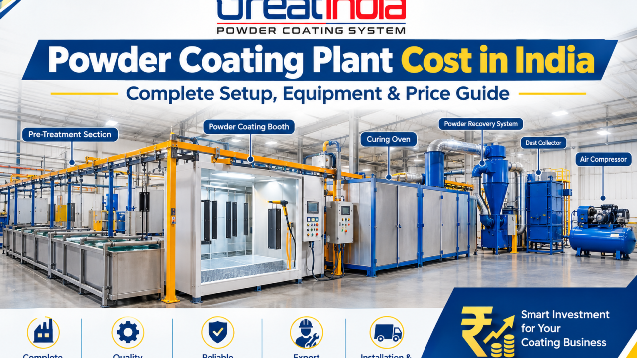 Powder coating plant cost in India with complete coating equipment